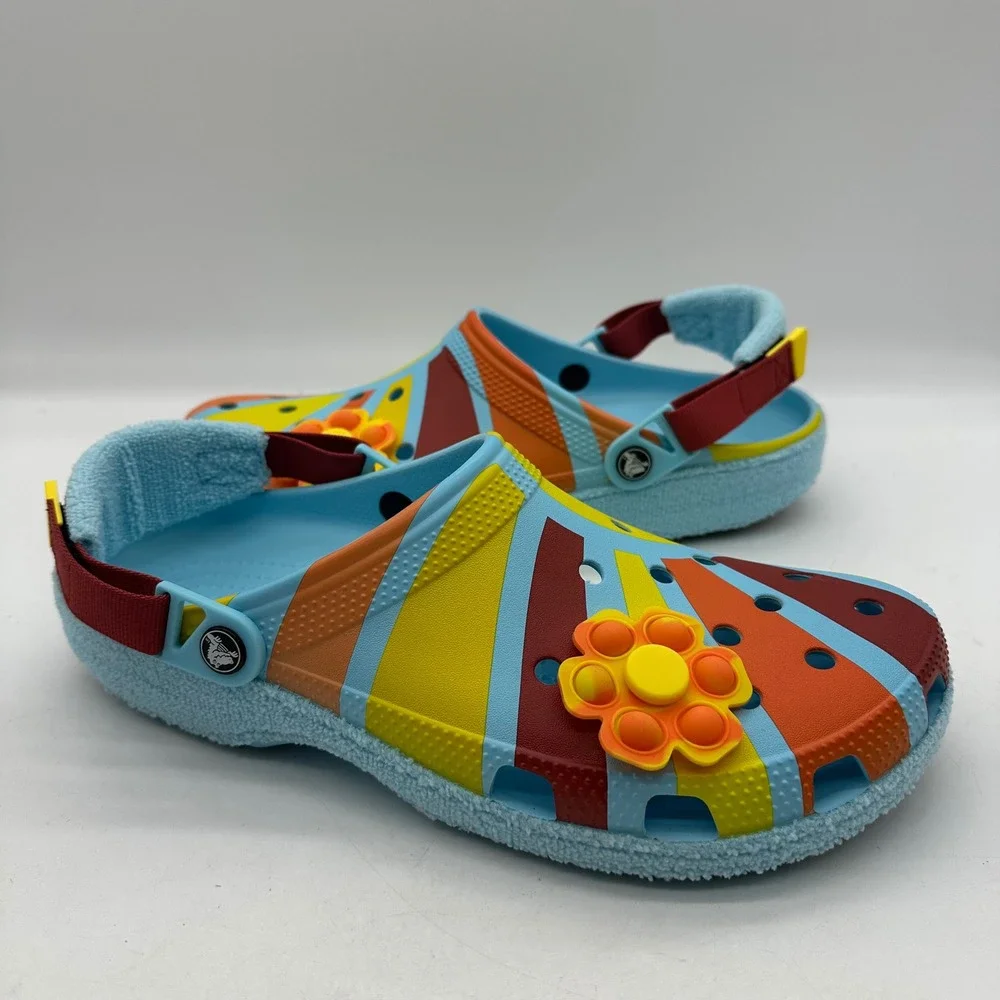 Crocs 208926-4LE Mens 12 Classic Adjustable Clog Zen Garden Terry‎ Cloth Shoes
